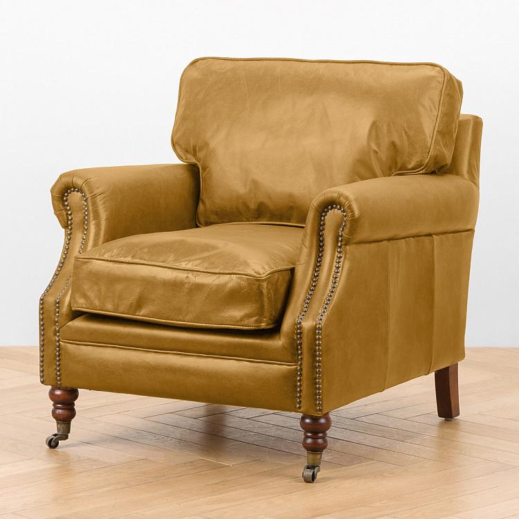 Кресло Джон, красно-коричневые ножки John Armchair, Red Brown Wood D