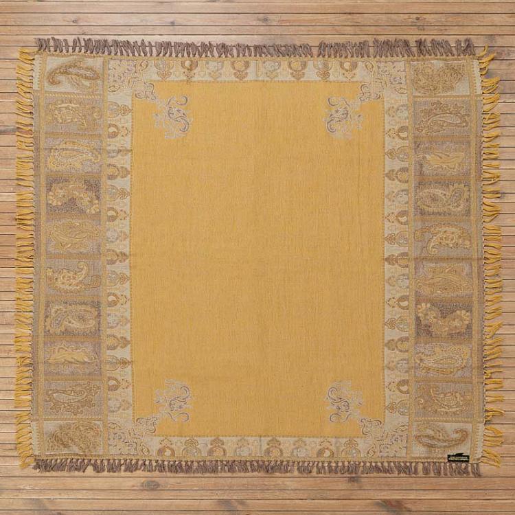 Двустороннее покрывало Бхилаи, жаккард и варёная шерсть, 150x150 см Pure Wool Jacquard Throw Bhilai 150x150 cm