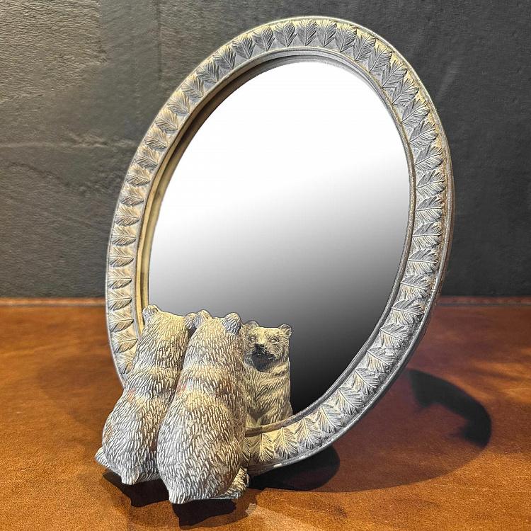 Овальное настольное зеркало Два медведя дисконт2 Mirror With 2 Bears Looking discount2