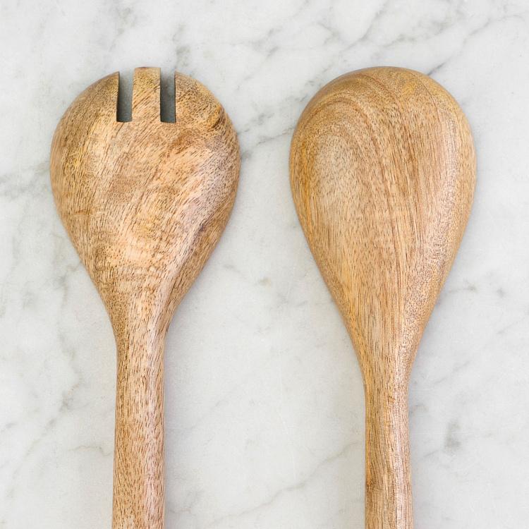 Набор из двух салатных ложек из дерева манго Лобстеры Set Of 2 Salad Servers Lobsters Mango Wood