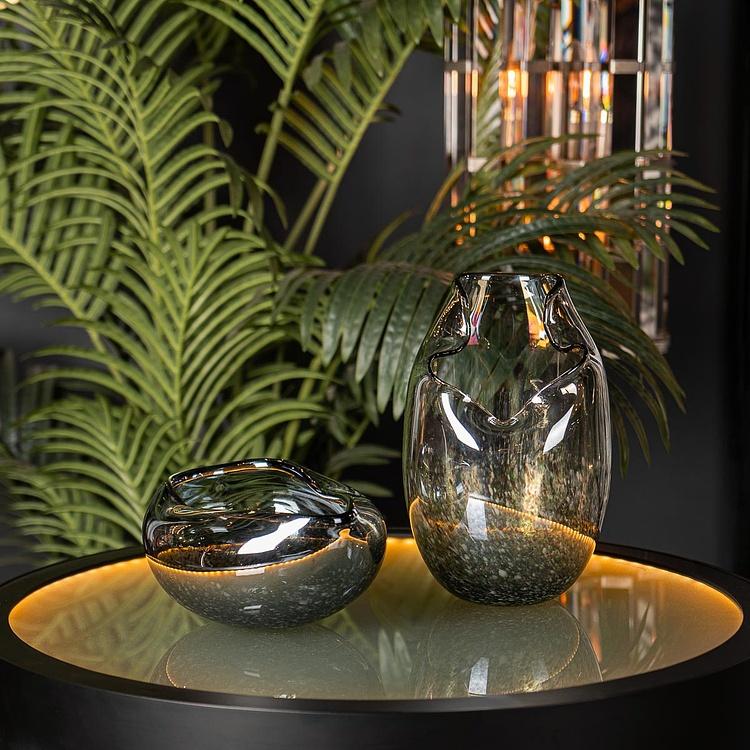 Голографическая ваза-чаша ручной работы с изогнутым краем Folded Edge Handcrafted Holographic Glass Bowl