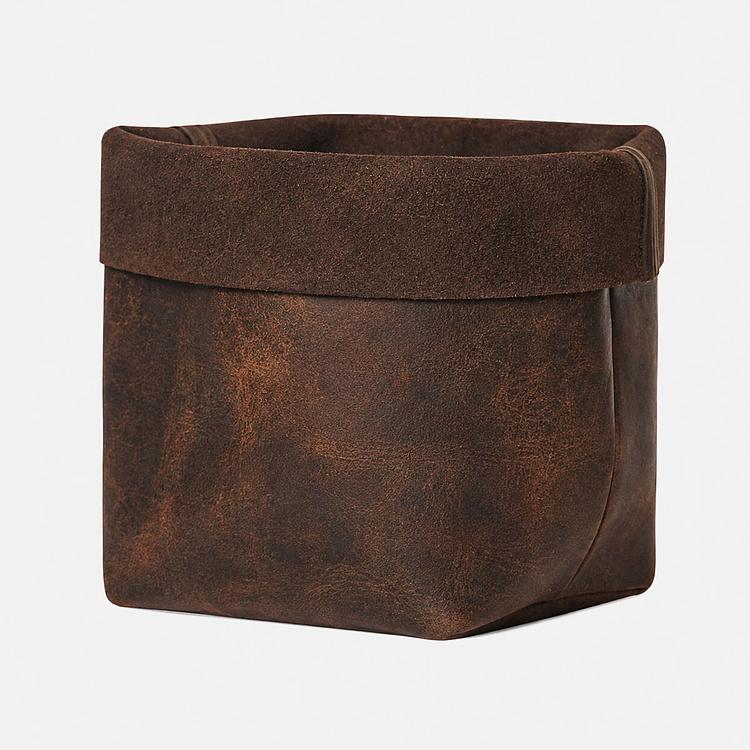 Корзина для хранения Leather Storage Basket Small натуральная кожа Choko