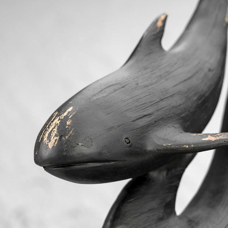 Статуэтка на подставке Две чёрные рыбы Black Fish On Base