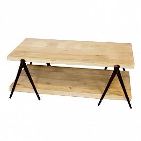 Wooden And Iron Coffee Table Compas
