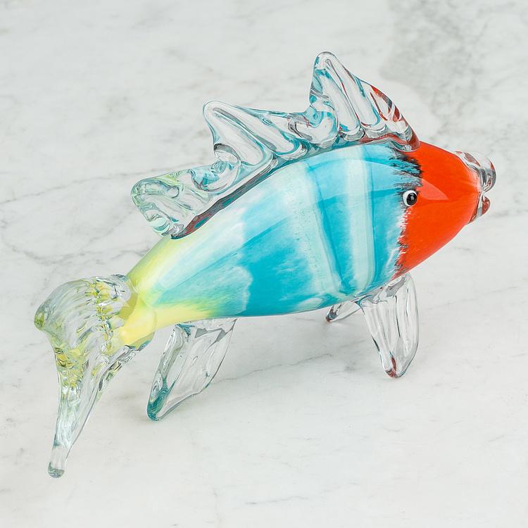 Статуэтка Разноцветная рыба Long Glass Fish Multicolor