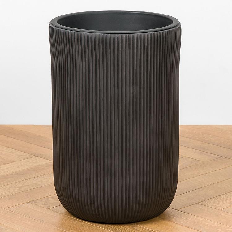 Высокое цилиндрическое кашпо Эрго Джет антрацит, L Ergo Jet Tall Cylinder Pot Anthracite Large