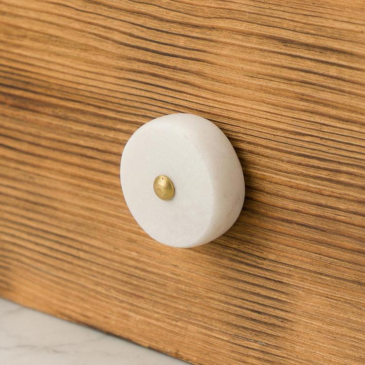 Круглая мебельная ручка Белый камень White Stone Round Knob