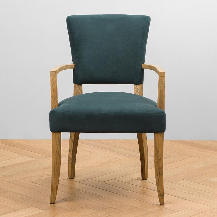 Стул Мами с подлокотниками, светлые ножки Mami Dining Chair With Arms, Oak Brown