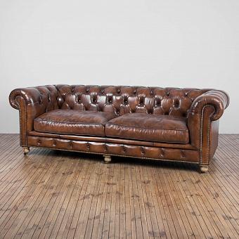 Трёхместный диван Constable 3 Seater натуральная кожа Original Vintage Coffee