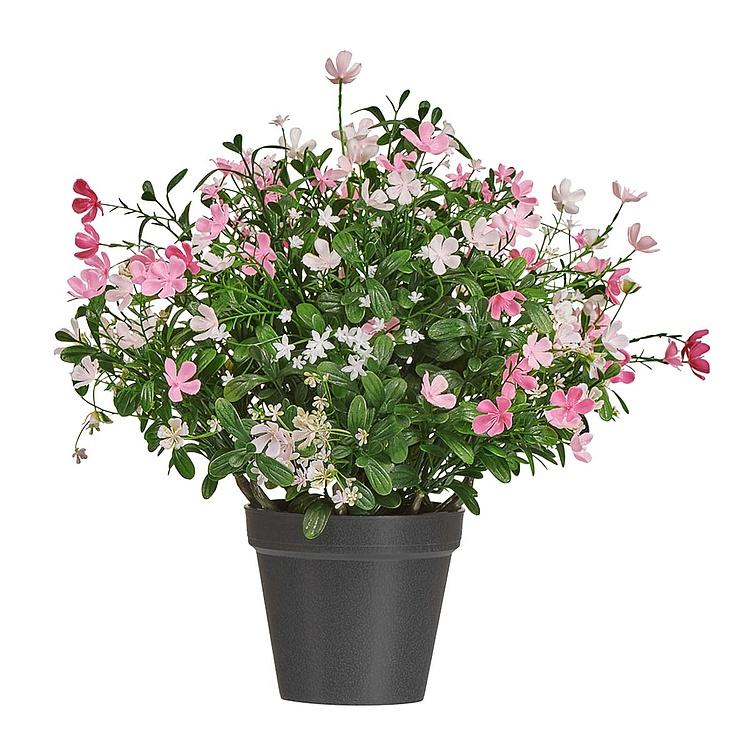 Искусственное растение Alpine Forbs With Flowers Pink White 40 cm