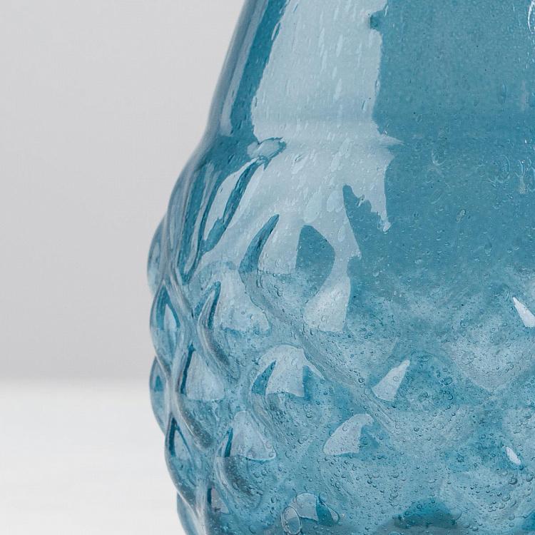 Узкая синяя ваза из переработанного стекла Narrow Recycled Glass Vase Blue