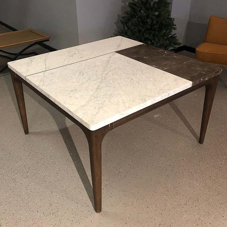 Квадратный обеденный стол Стоунпит, тёмно-коричневые ножки дисконт F310 Stonepiet Square Dining Table, Brushed Dark Brown Oak discount