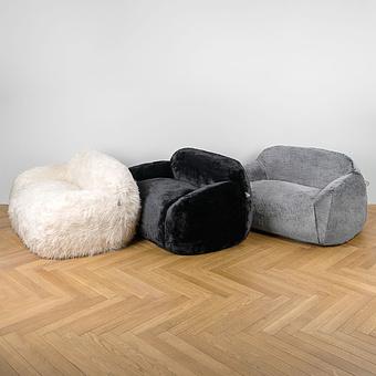 Двухместный диван Snug 2 Seater искусственный мех Grizzly Grey - ракурс 9
