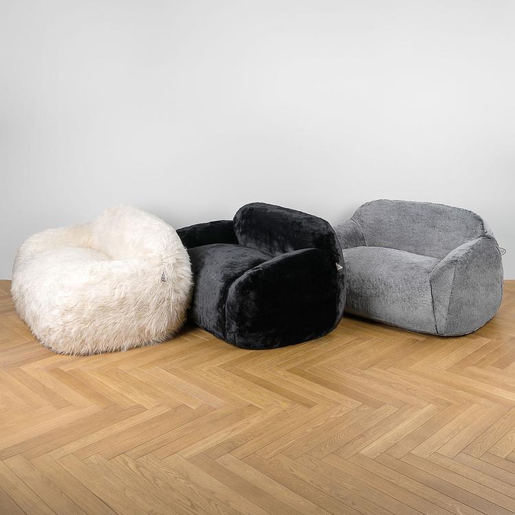Двухместный диван Snug 2 Seater искусственный мех Grizzly Grey - ракурс 9