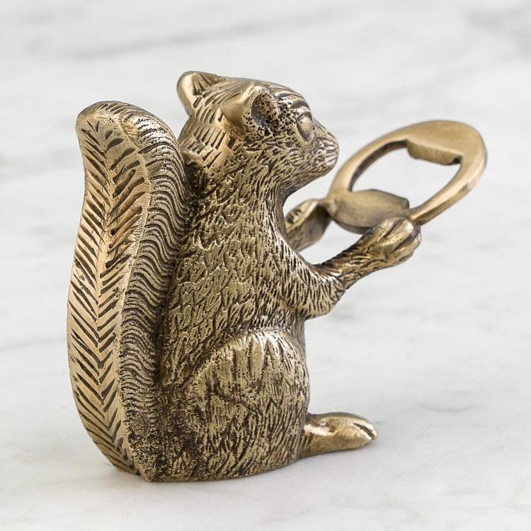 Открывашка Латунная белка  Antique Gold Squirrel Bottle Opener