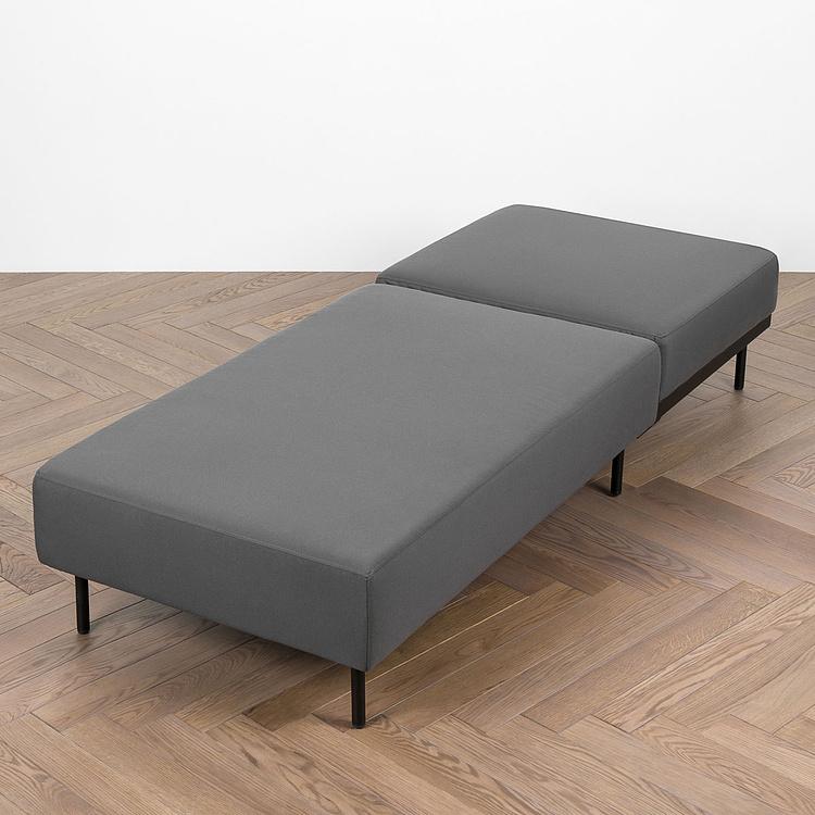 Садовый шезлонг-лежак Chic Lounger, Black акриловая ткань Anthracite Carbon - ракурс 6