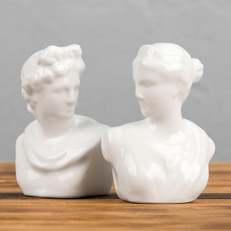 Набор для специй Фарфоровые бюсты Set Of 2 Salt And Pepper Porcelain Statues