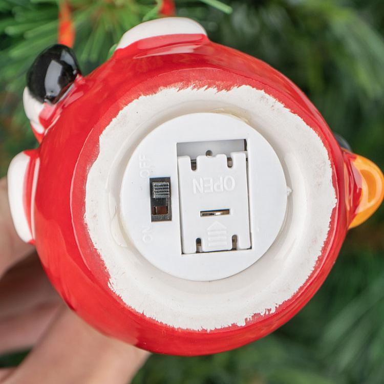 Ёлочная игрушка с лампочкой Снеговик Christmas Snowman With Lights 11 cm