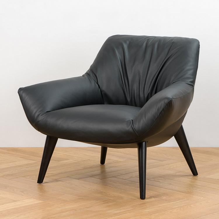 Кресло Бельфьоре с низкой спинкой, чёрные дубовые ножки Belfiore Low Back Armchair, Carbon Oak