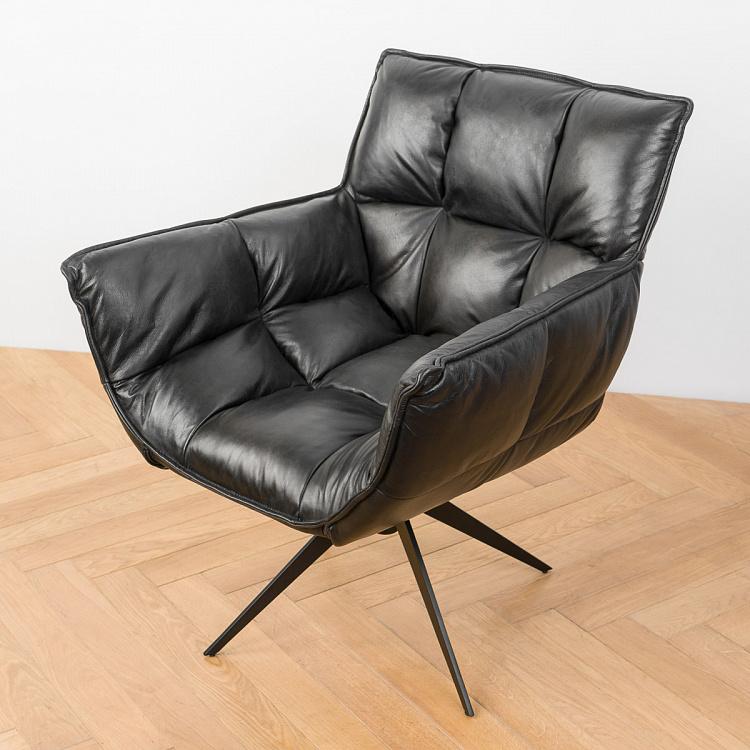 Вращающееся кресло Центр, чёрные матовые ножки Center Swivel Armchair, Black Matt Metal RM