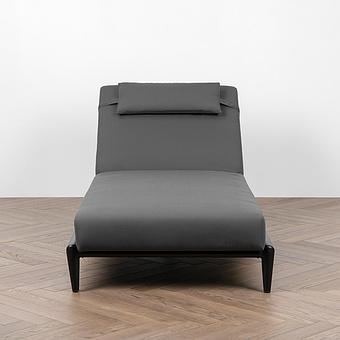 Садовый шезлонг-лежак Dune Lounger, Black акриловая ткань Anthracite Carbon - ракурс 2