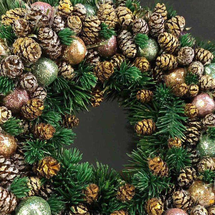 Венок с шишками и веточками Wreath With Pinecones And Twigs 21 cm