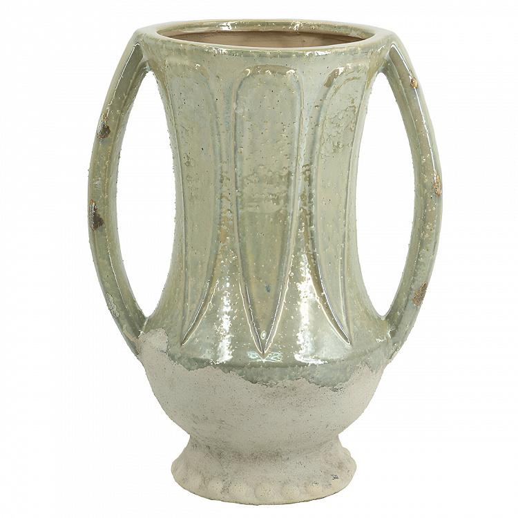 Flowing Olive Glaze Ceramic Vase