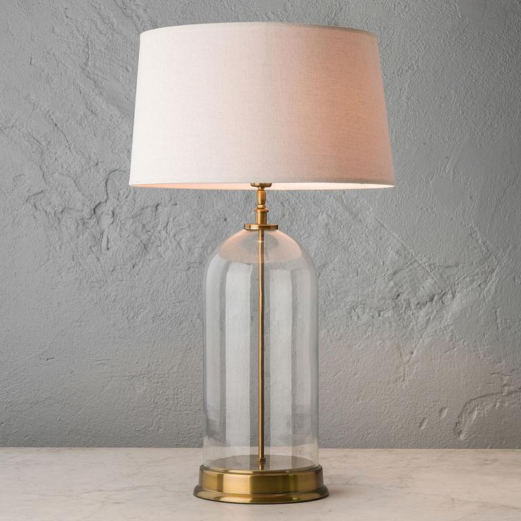 Настольная лампа со стеклянным куполом и абажуром Казань Kazan Glass Dome Brass Base Table Lamp With Shade