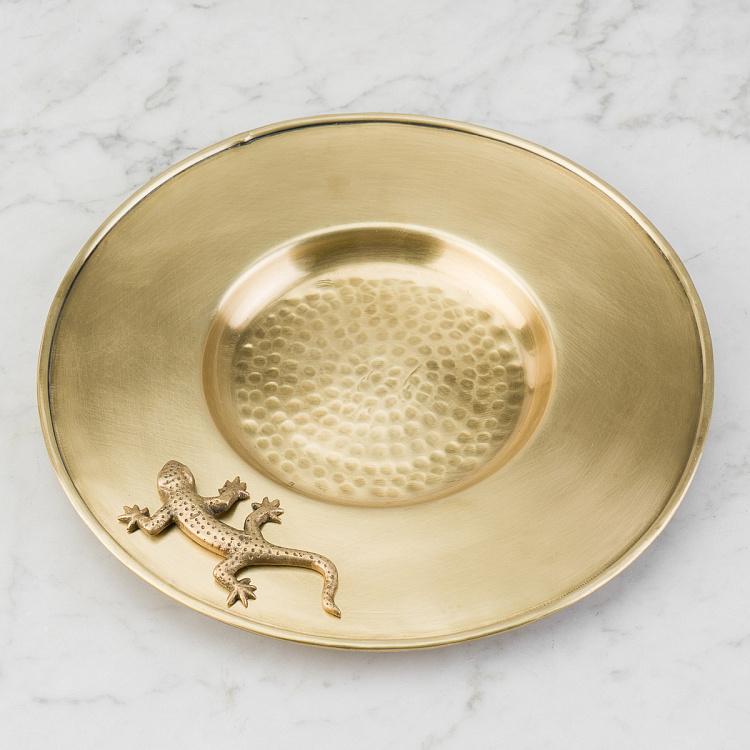 Подставка для мелочей и украшений Ящерица Lizard Round Hammered Tray