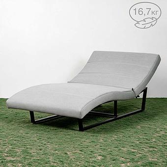 Садовый шезлонг-лежак Wave Lounger, Black акриловая ткань Heather Beige