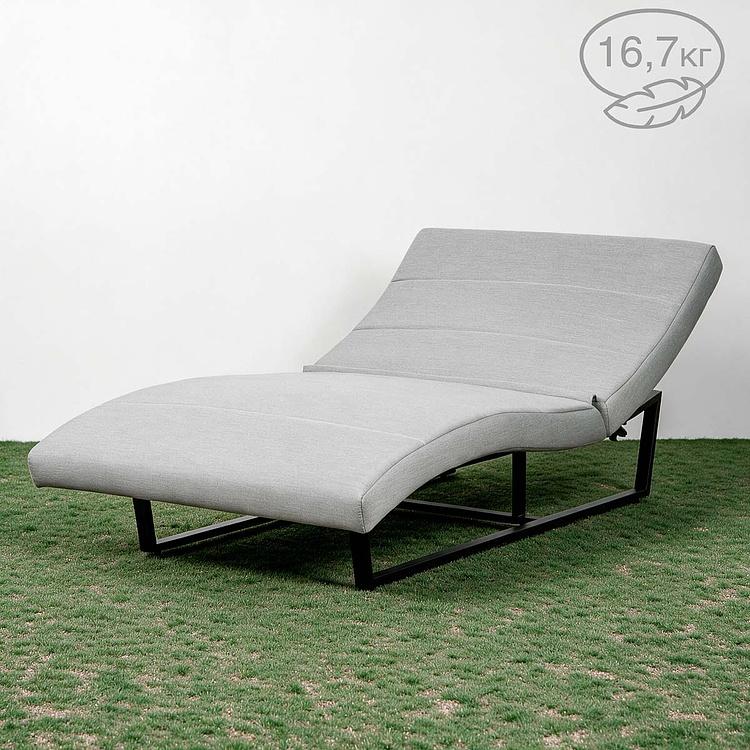 Садовый шезлонг-лежак Wave Lounger, Black акриловая ткань Lead Chine