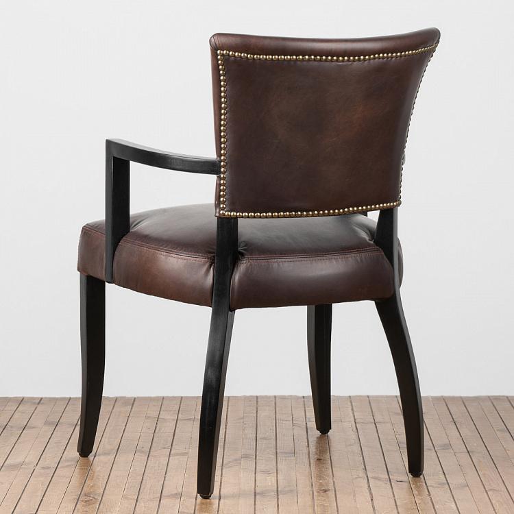 Стул Мими с подлокотниками, чёрные ножки Mimi Dining Chair With Arms, Black Wood