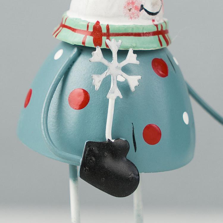 Новогодняя фигурка Металлический снеговик Metal Snowman Figurine 10 cm