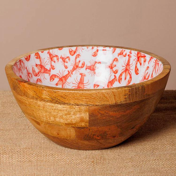 Большая салатница Лобстеры Lobsters Mango Wood Bowl Large