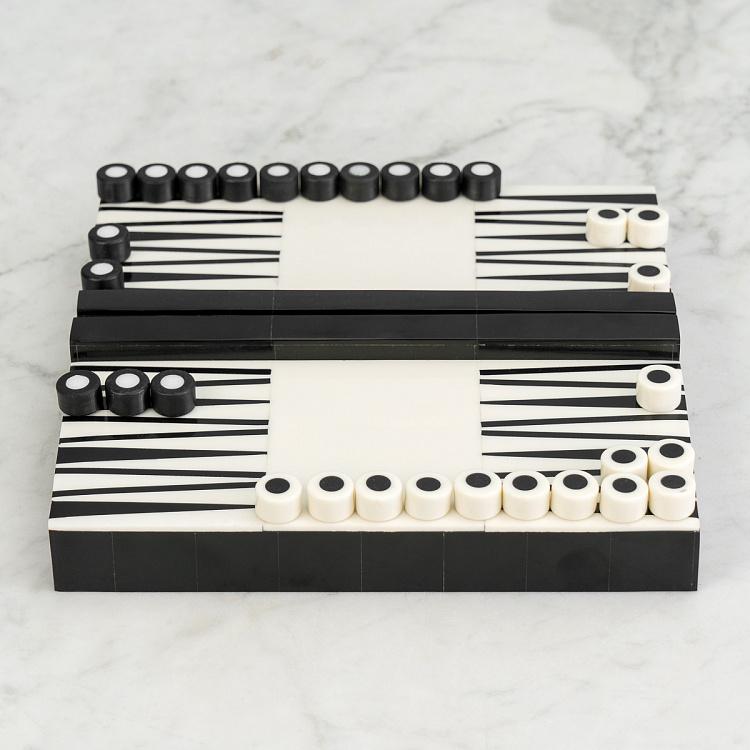 Чёрно-белые нарды Backgammon Elegant Black And White