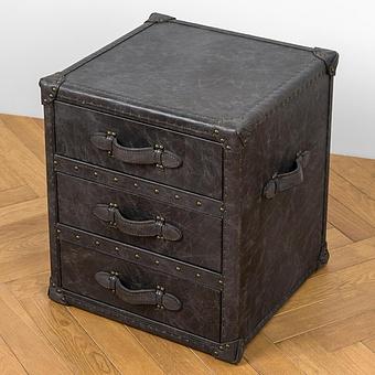 Тумба-сундук Navigator Side Table D натуральная кожа Antique Ebony - ракурс 5