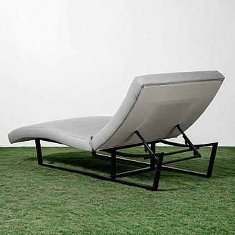 Садовый шезлонг-лежак Wave Lounger, Black акриловая ткань Heather Beige - ракурс 4