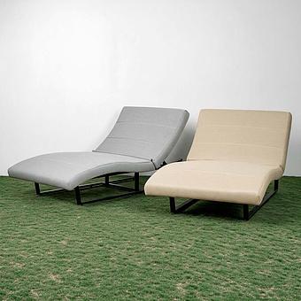 Садовый шезлонг-лежак Wave Lounger, Black акриловая ткань Heather Beige - ракурс 8
