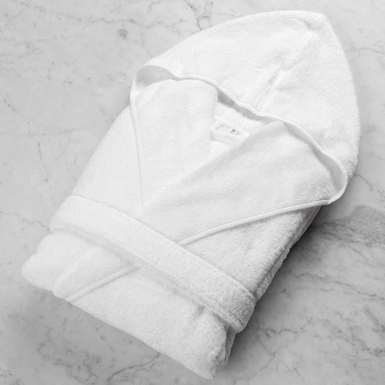 Белый банный халат с капюшоном, размер M	 CL Zero Twist Hooded Robe White M