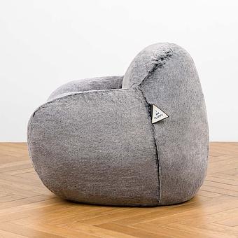 Кресло Baby Snug Chair искусственный мех Grizzly Grey - ракурс 3