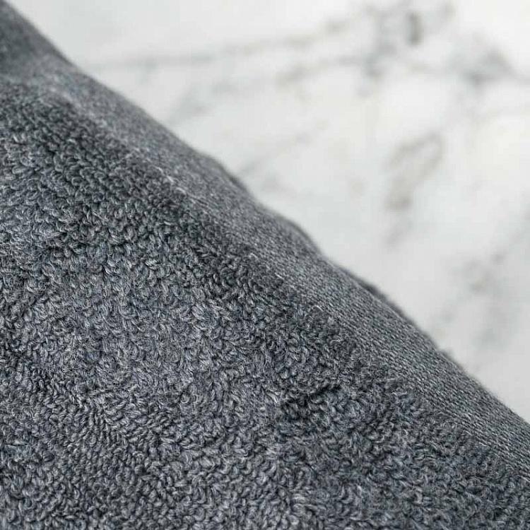 Антрацитово-серое ребристое махровое банное полотенце Пепел 100x150 см Ash Ribbed Body Towel Anthracite 100x150 cm