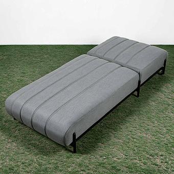 Садовый шезлонг-лежак Luna Lounger, Black акриловая ткань Light Stone - ракурс 6