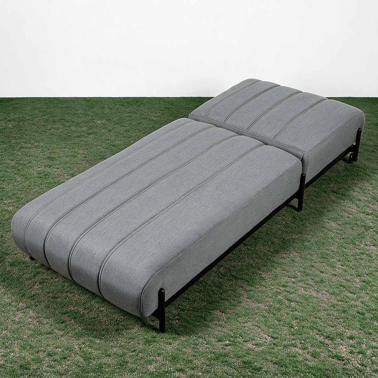 Садовый шезлонг-лежак Luna Lounger, Black акриловая ткань Flanelle - ракурс 6