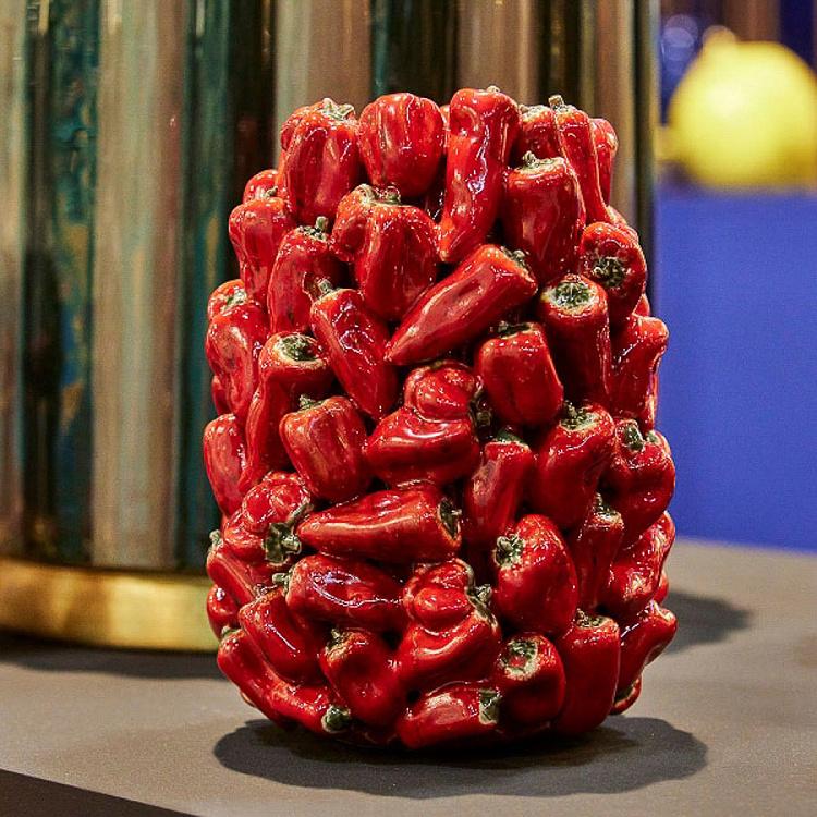 Красная узкая ваза Перцы Pepper Red Vase