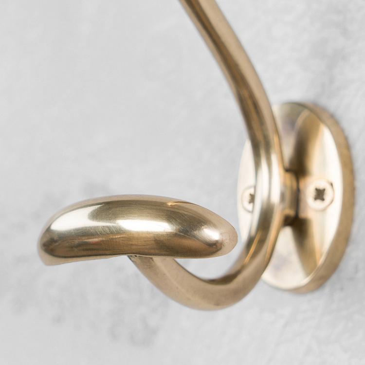 Двухрожковый крючок цвета состаренного золота Single Hook Antique Gold