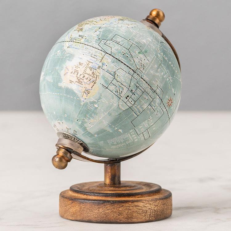 Набор из 2-х винтажных глобусов Set Of 2 Vintage Globes Tiny Mango Wood - ракурс 2