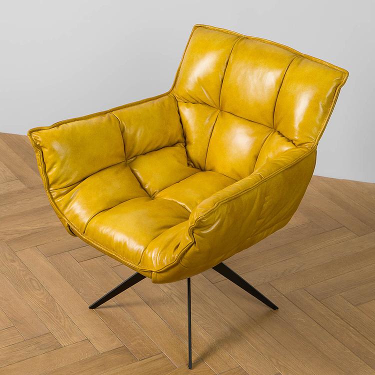 Вращающееся кресло Центр, чёрные матовые ножки Center Swivel Armchair, Black Matt Metal RM