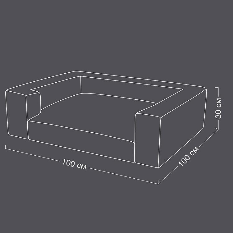 Диван для питомца Luciano Pet Bed Large, Ebony Leather - ракурс 13