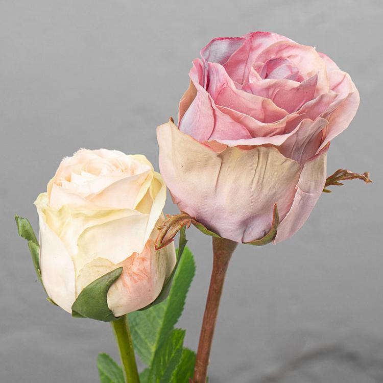 Искусственная роза Аква пудрово-сиреневая с лаймом Aqua Rose Powdery Lilac Lime 56 cm