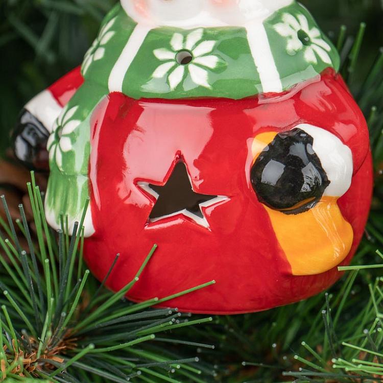 Ёлочная игрушка с лампочкой Снеговик Christmas Snowman With Lights 11 cm